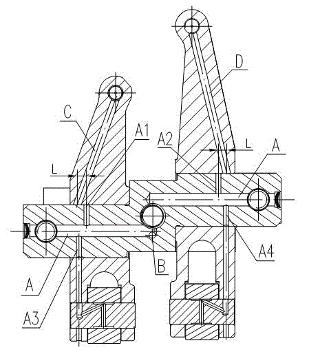 Diesel engine single overhead camshaft driven valve rocker mechanism