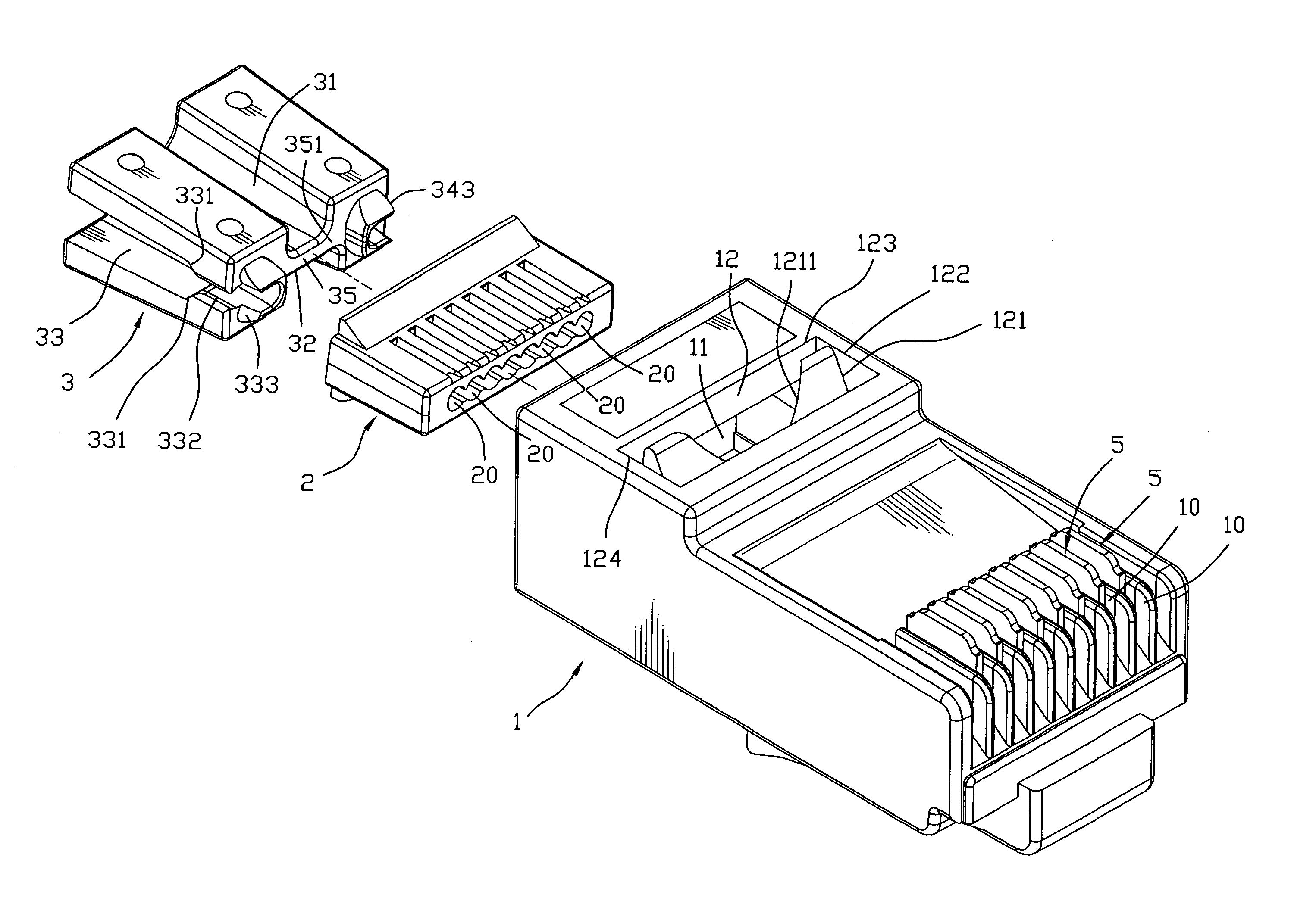 Plug for the transmission of high frequency/telecommunication signals