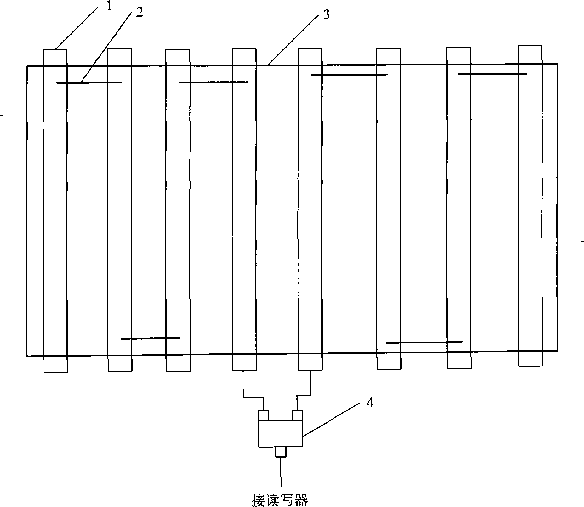 Electronic label reading and writing device antenna and a RFID system