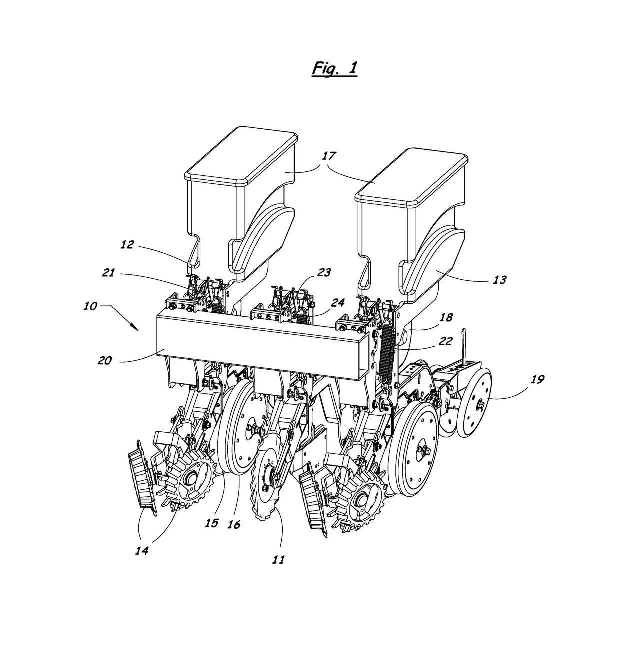 System for measuring multiple soil properties using narrow profile sensor configuration