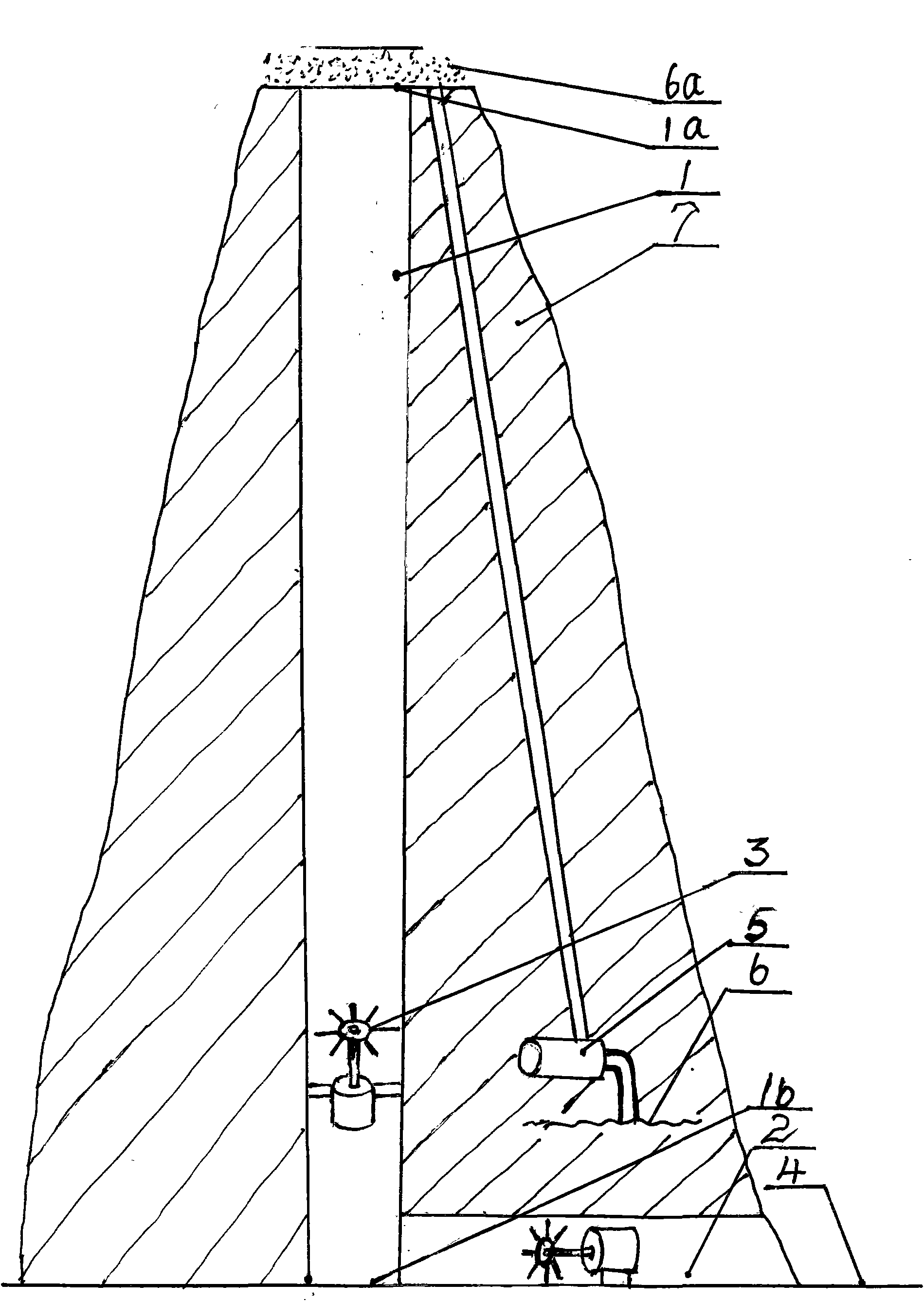 Solar wind power station in perpendicular cave