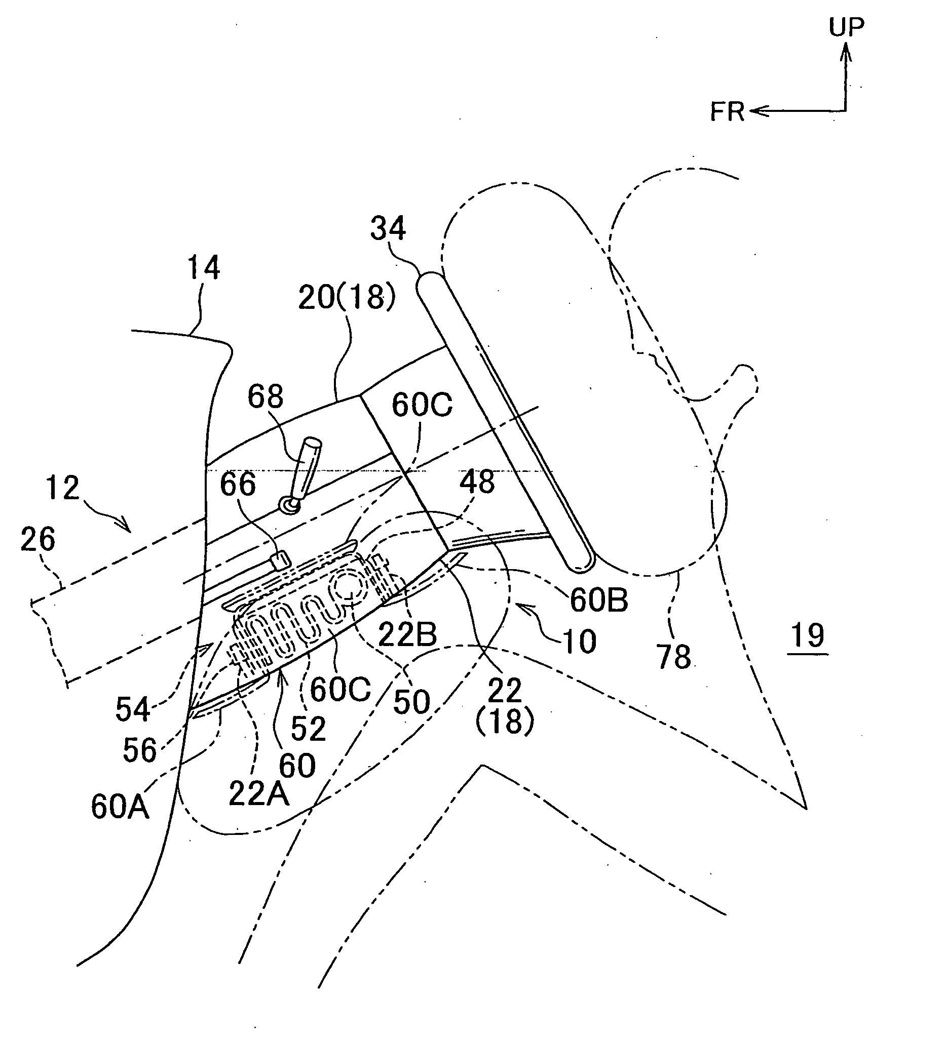 Knee airbag device