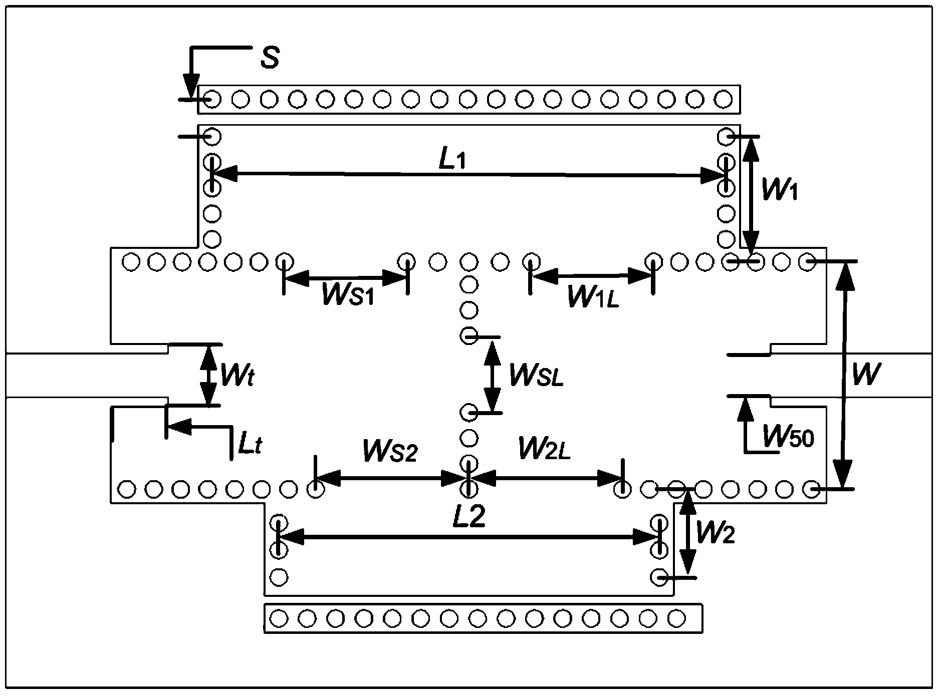 Half mode substrate integration waveguide horizontal symmetrical filter