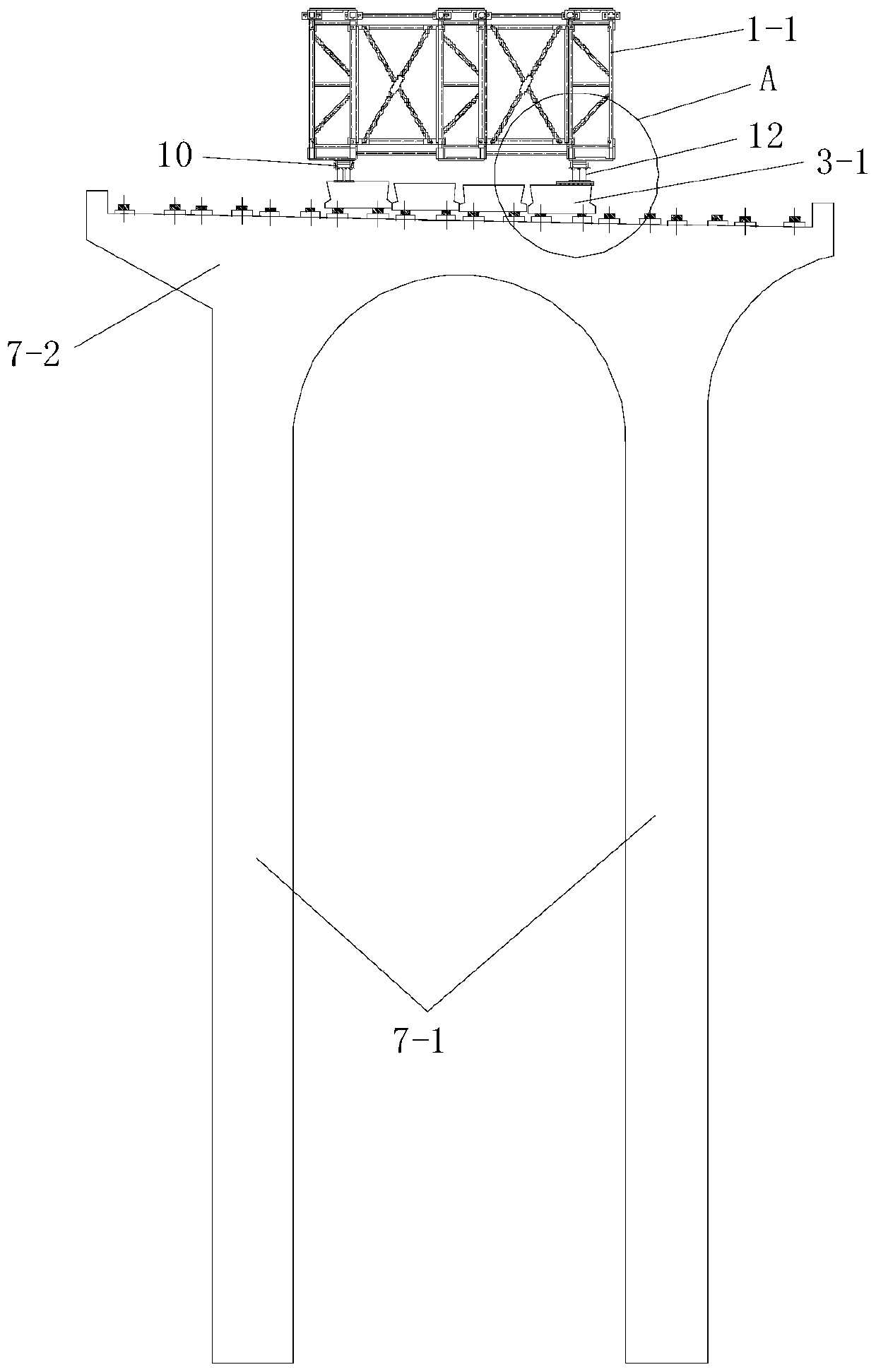 Deck type arch bridge construction method based on steel arch support