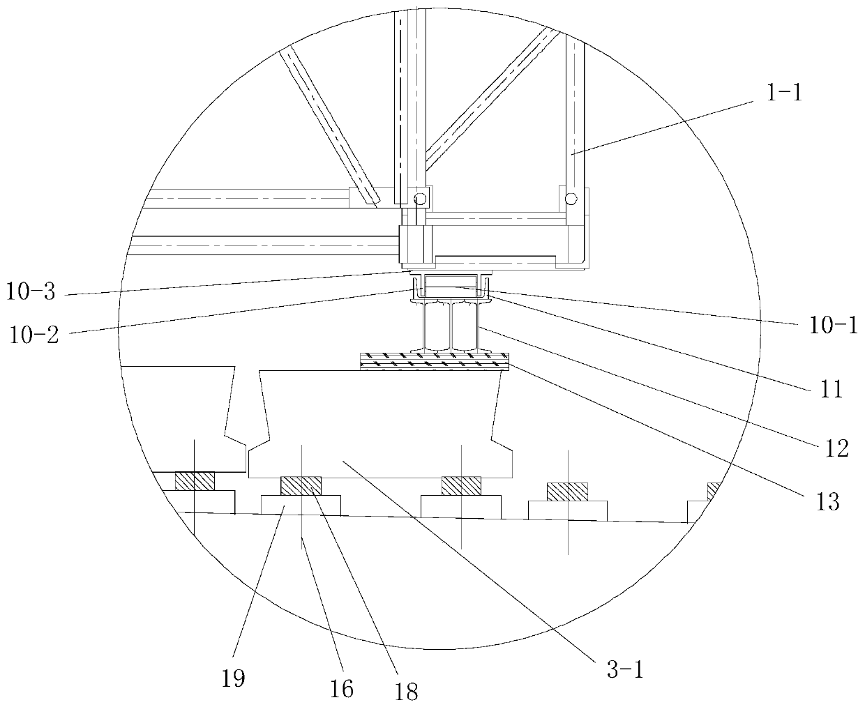 Deck type arch bridge construction method based on steel arch support