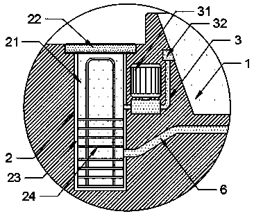 Landscape structure water circulation pipeline structure