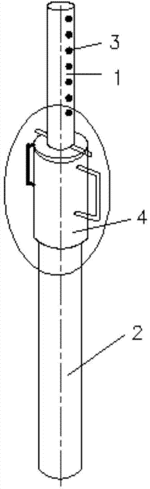 Supporting rod with length adjusting device