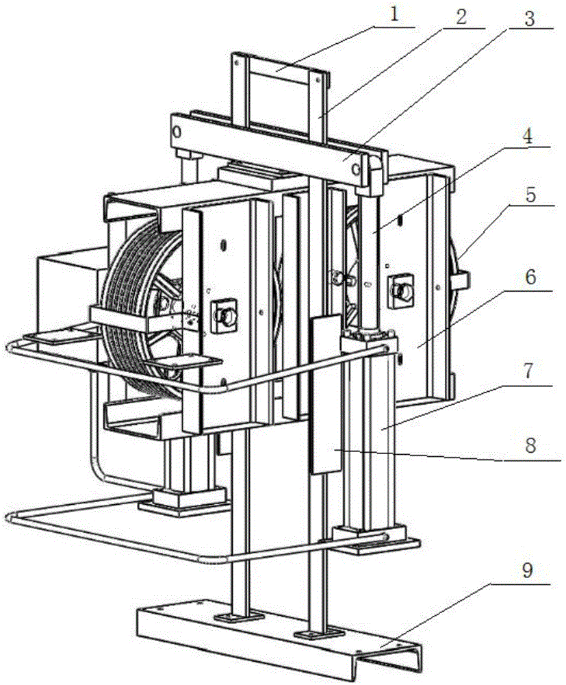 Double-tensioning-wheel tensioning device for compensating rope