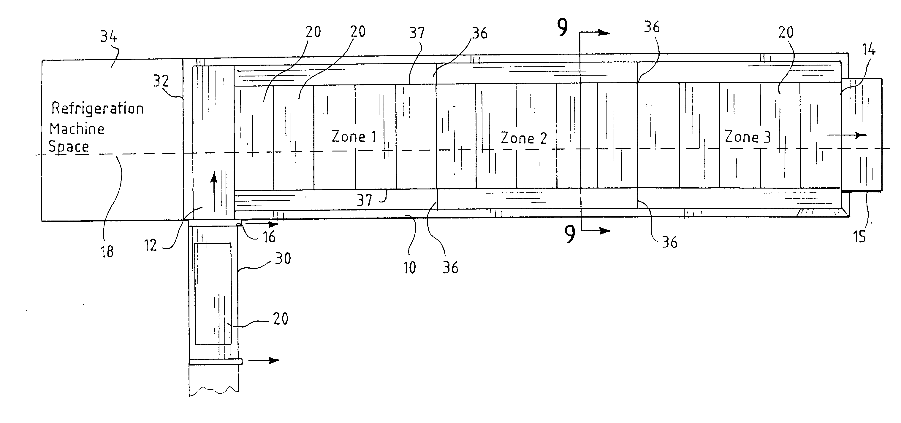 Continuous throughput blast freezer