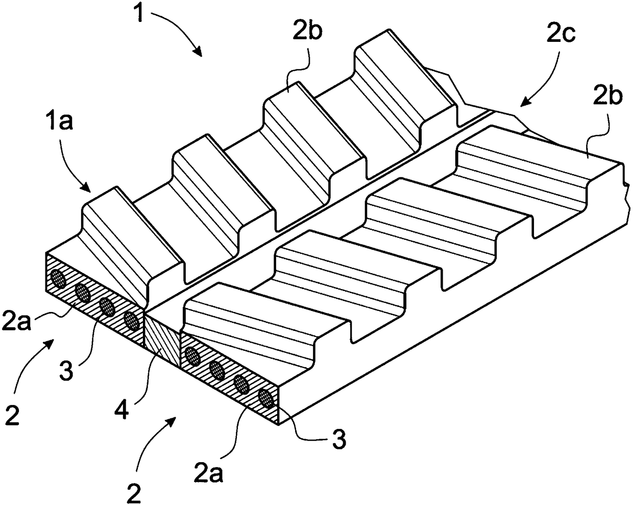 Belt-type traction means and method for fabricating the traction means as well as use of said traction means in an elevator and an elevator provided with said traction means