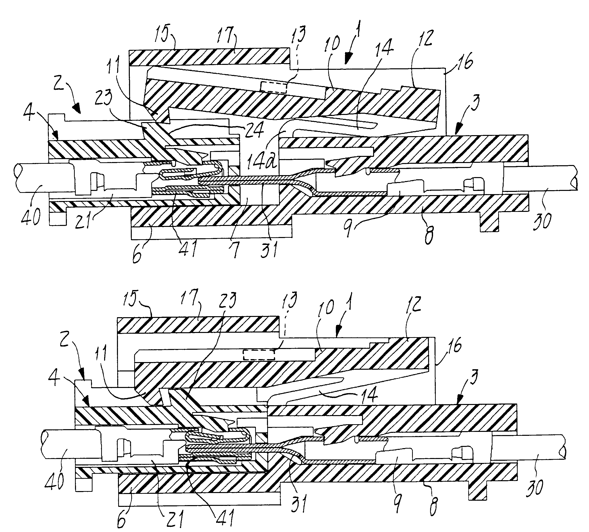 Connector assembly having a latching mechanism