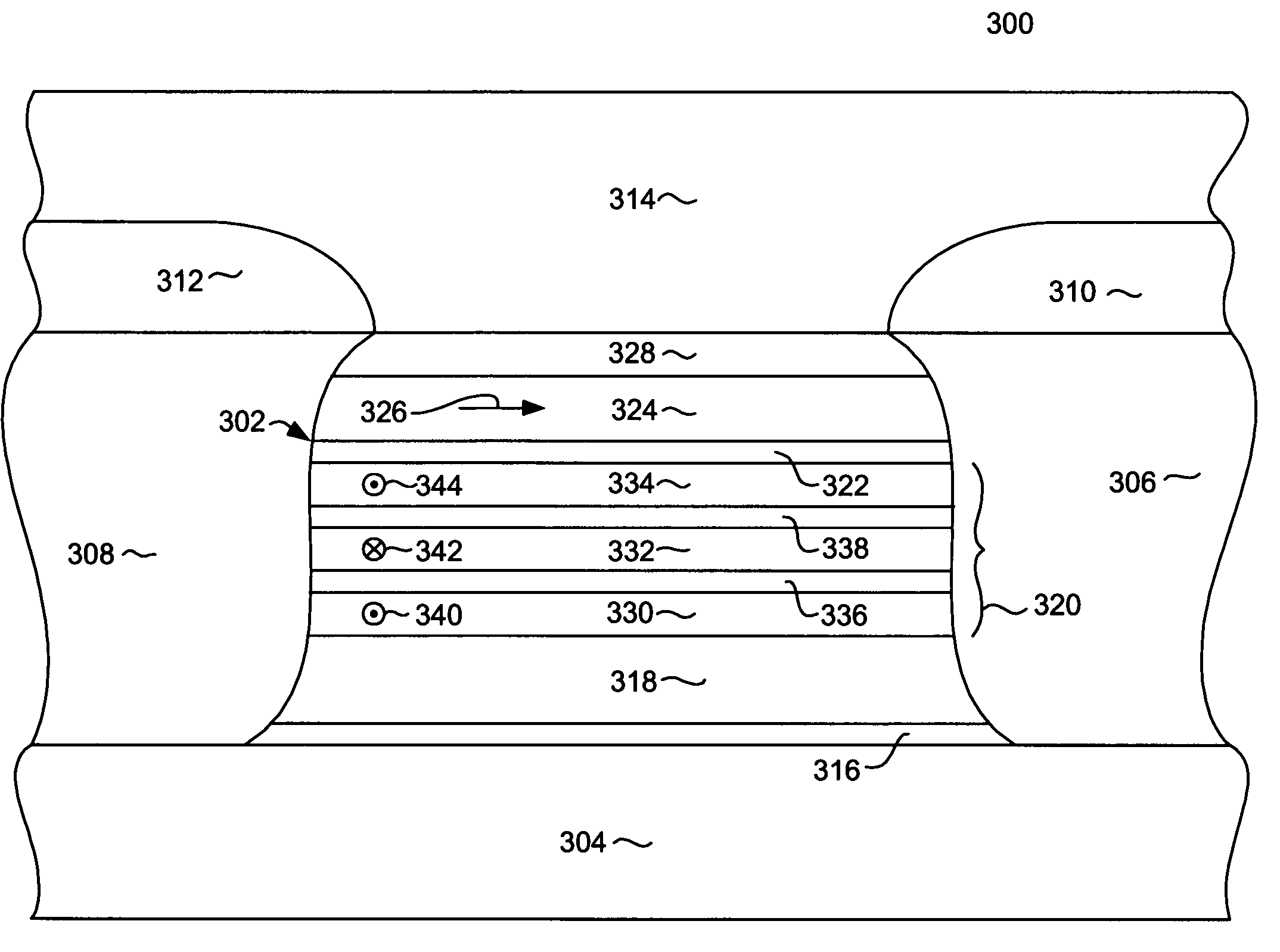 Pinning structure with trilayer pinned layer