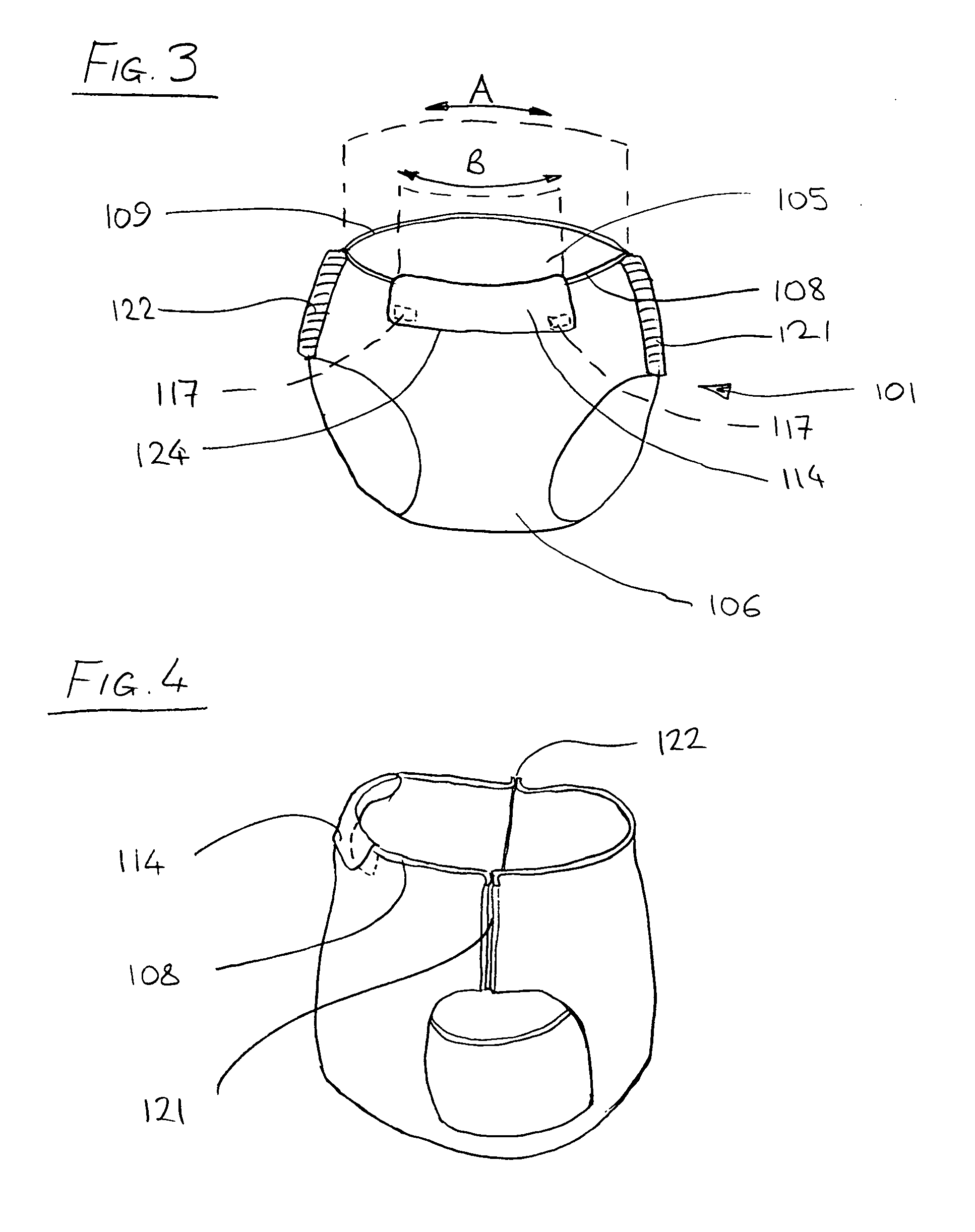 Disposal means on an absorbent diaper