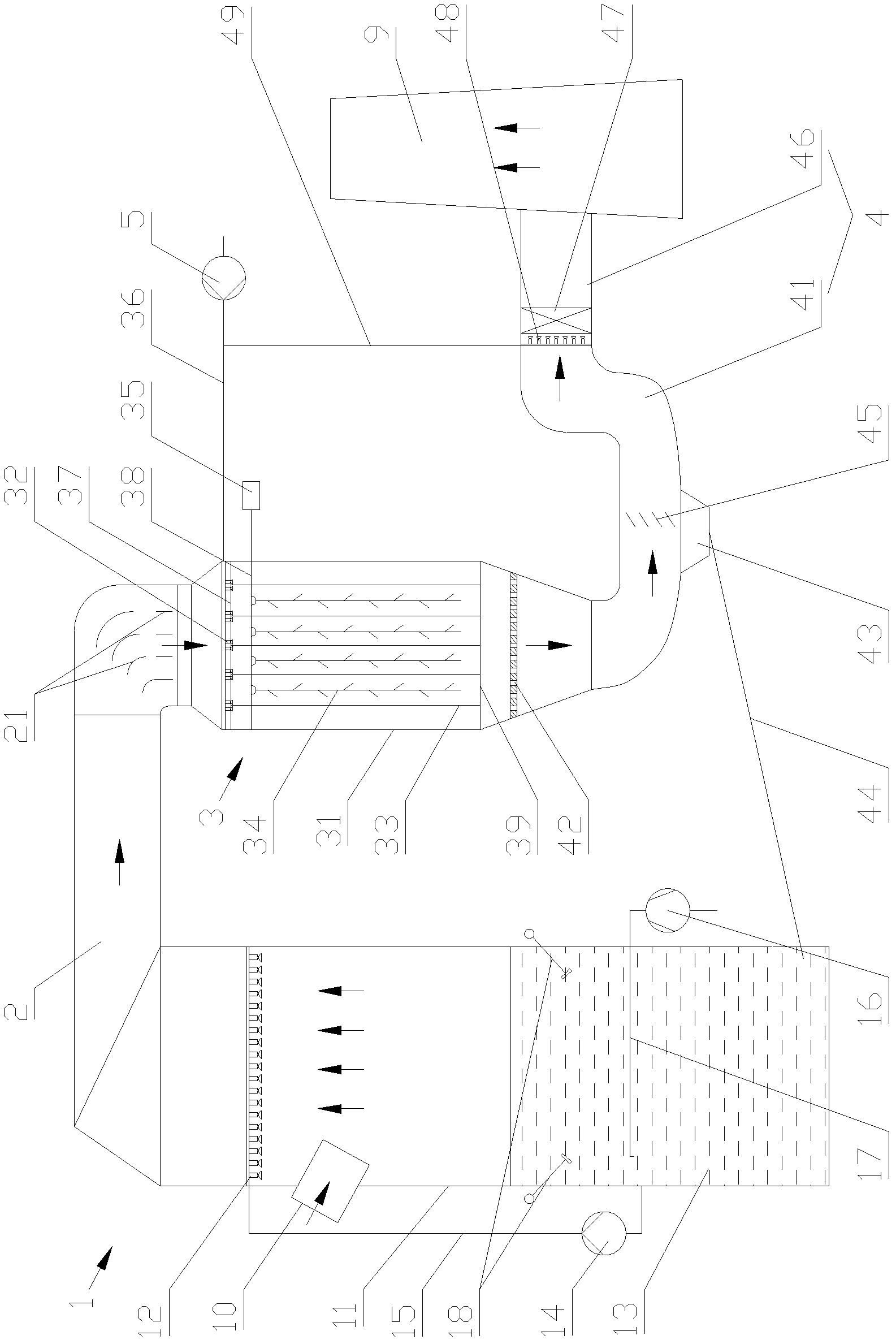 Wet type electric dust-removing device