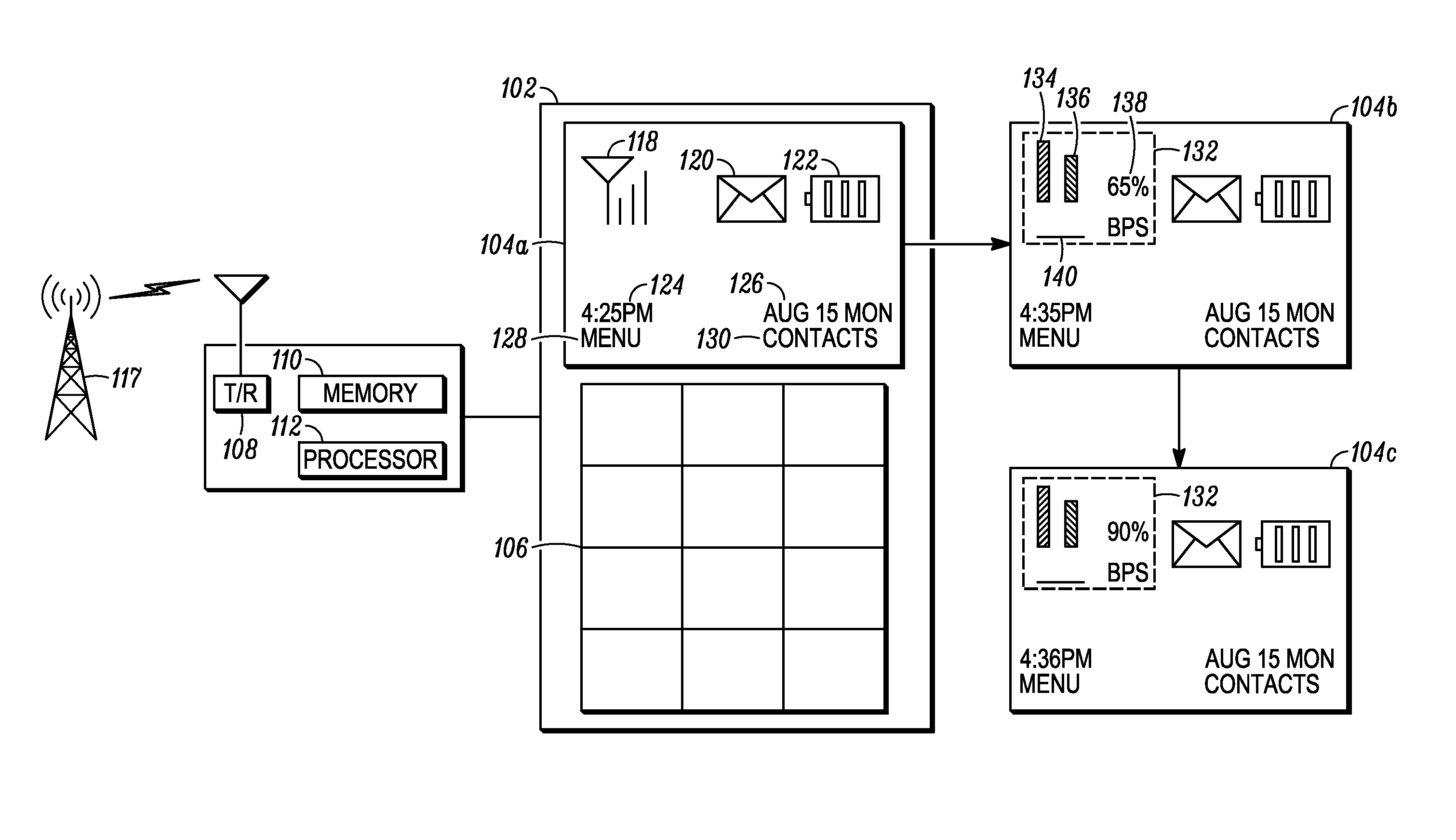 Wireless data transfer method and circuit