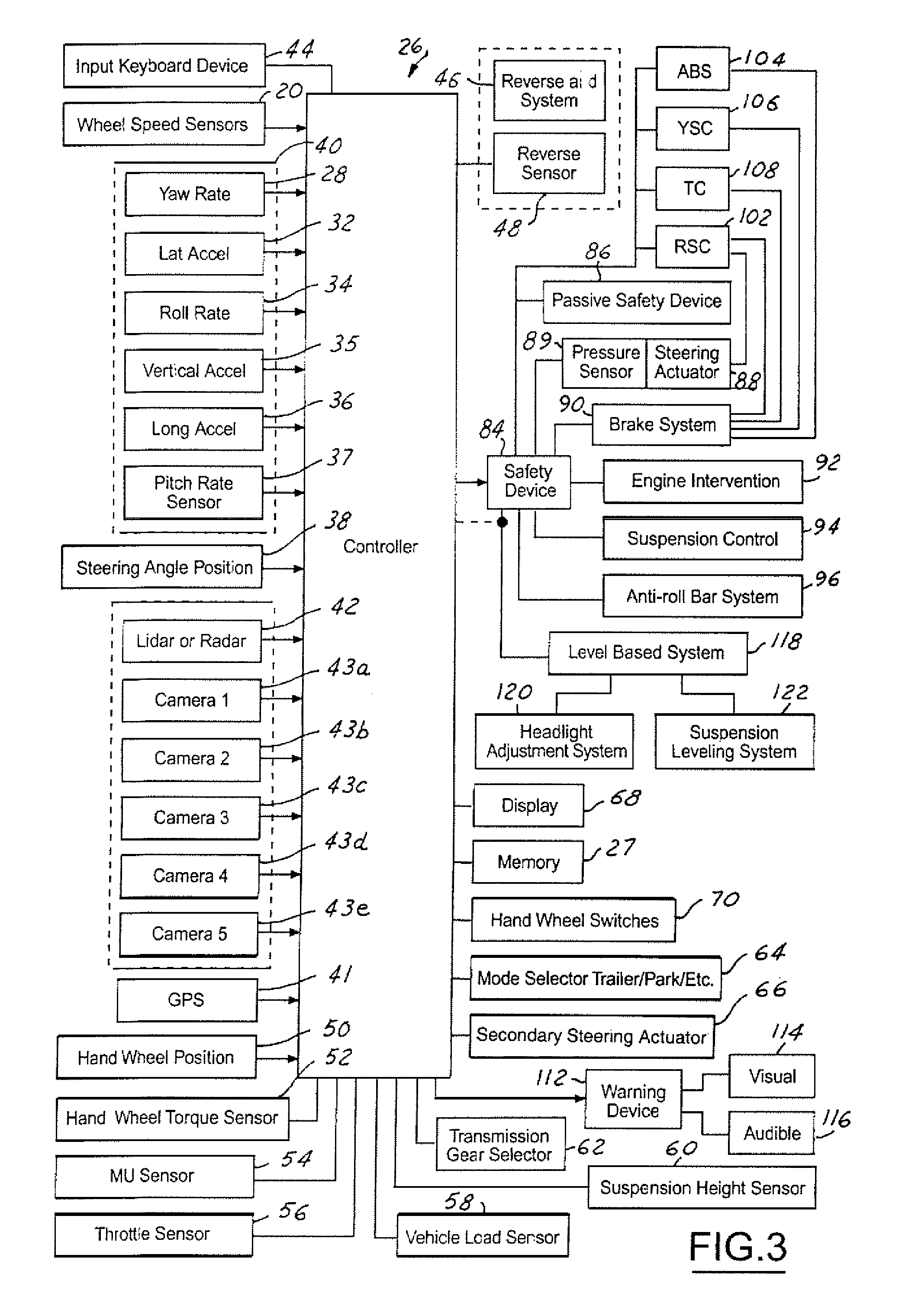 Method and apparatus for maintaining a trailer in a straight position relative to the vehicle