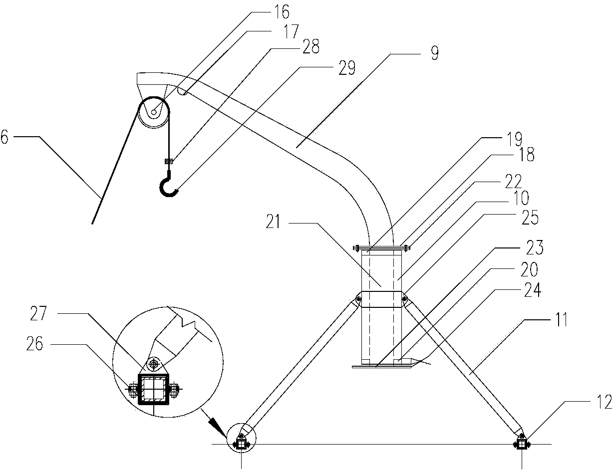 Device group for replacing malfunctioning motor part of aerial work tower crane