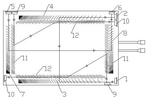 Multipoint SAW (surface acoustic wave) screen with locating axes with different frequencies