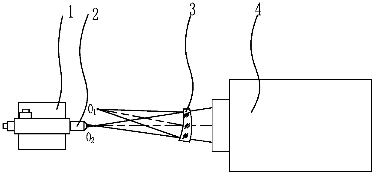 A non-contact detection method and device for a curved prism