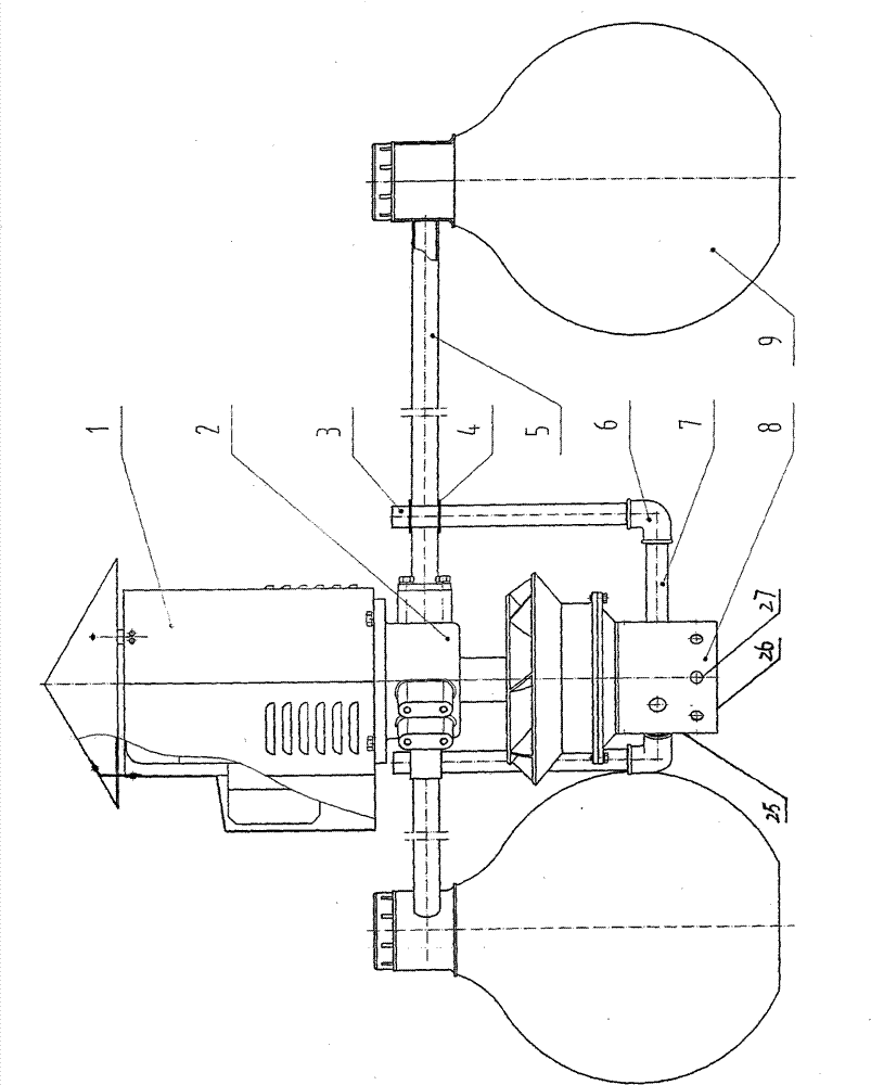 Impeller water-spraying oxygen-increasing machine