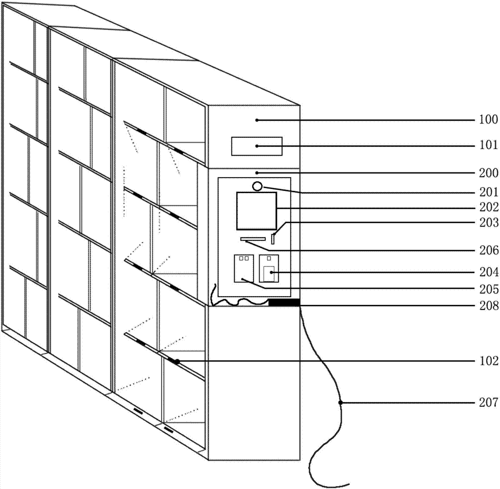 Self-service borrowing bookshelf of library and self-service borrowing method of bookshelf