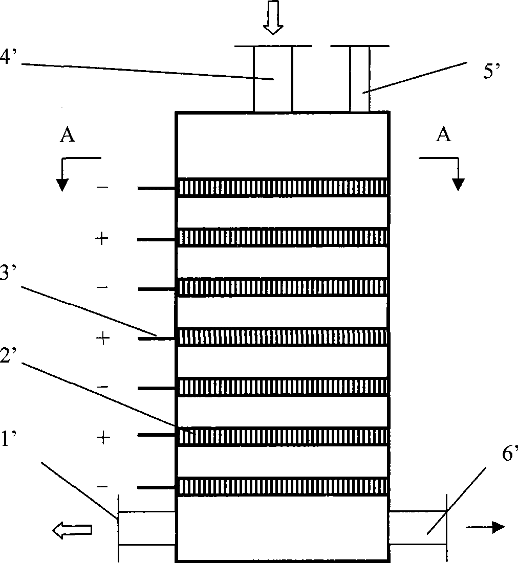 Method for absorption treatment of noxious exhaust gas by electrochemistry method