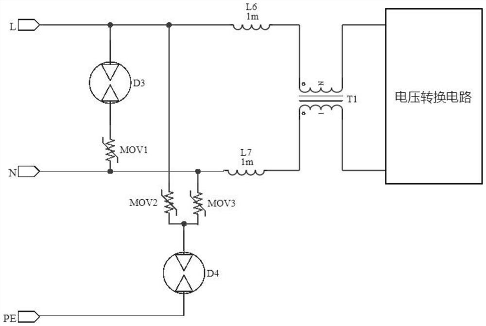 An Ethernet interface anti-surge circuit