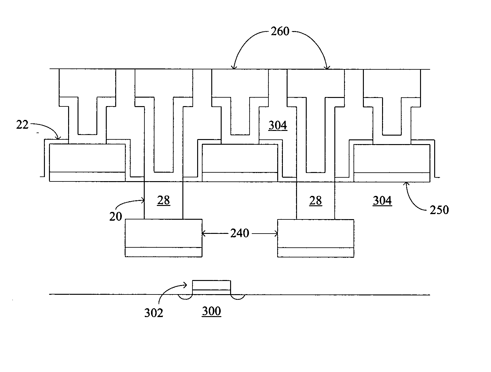 High density contact to relaxed geometry layers