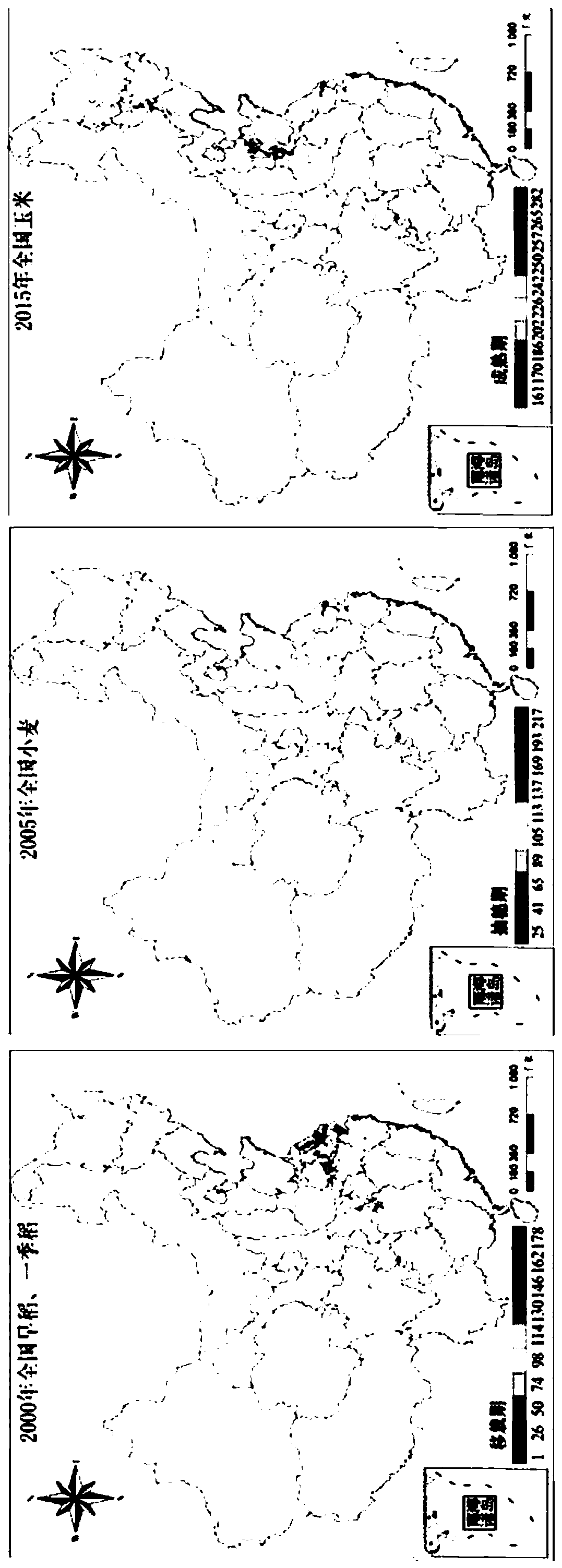 Method for rapidly extracting crop planting area and phenological information in large range