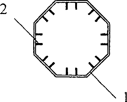 Steel reinforcement polygonal steel pipe concrete column