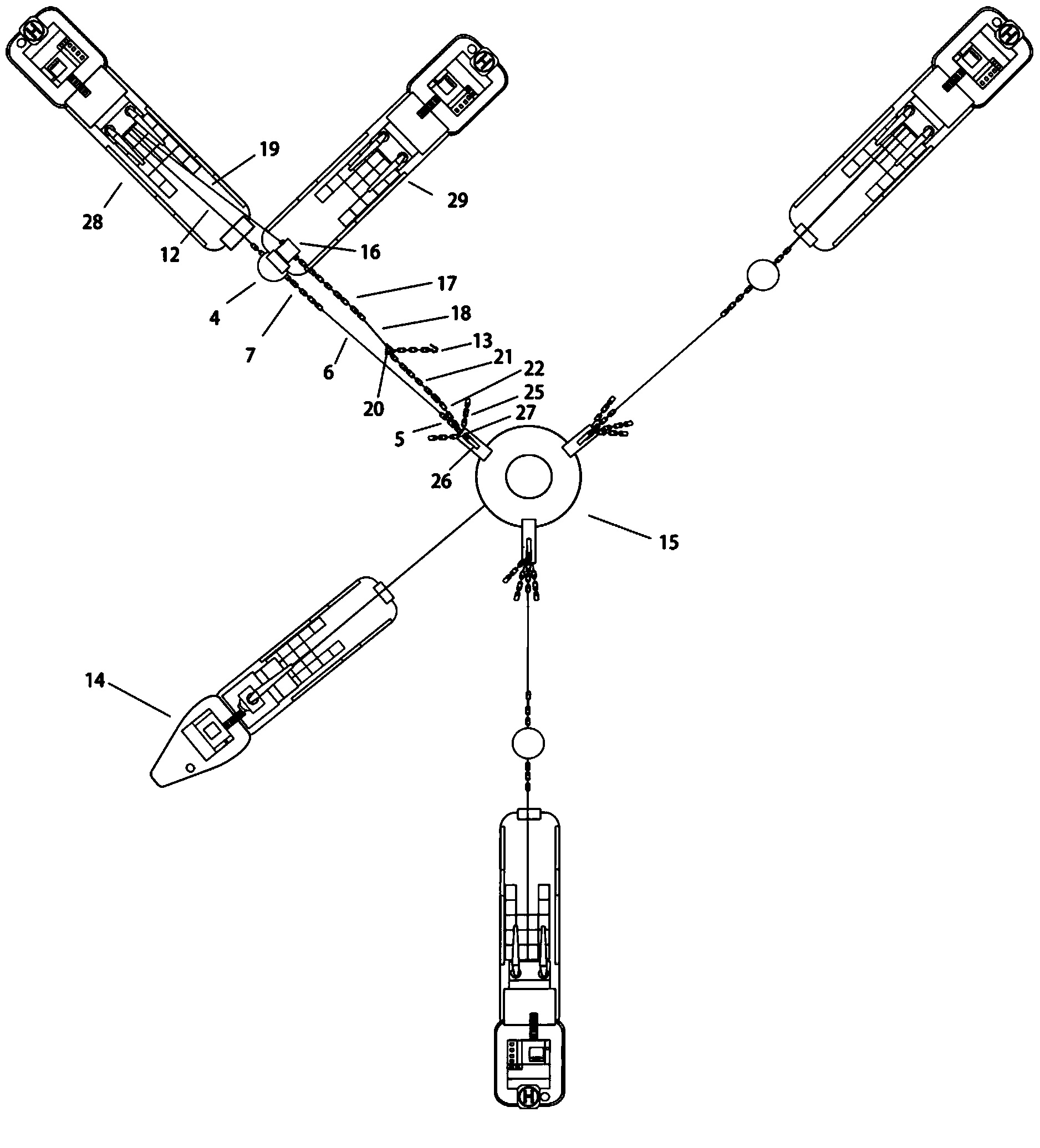 Method for mounting submerged buoy in ultra-deep water