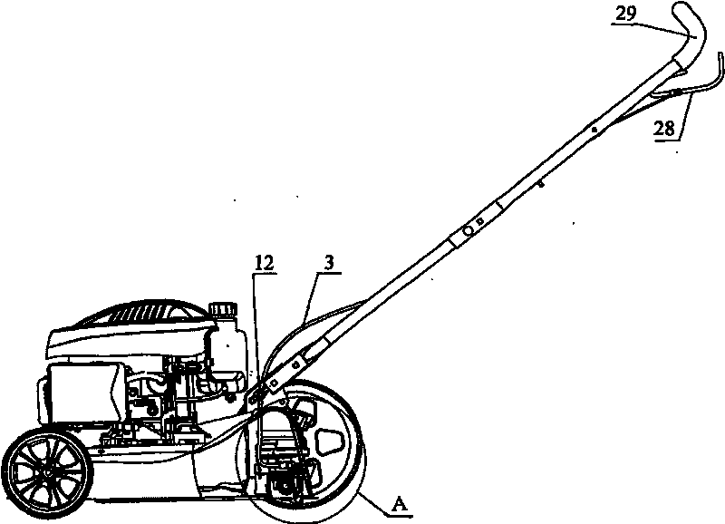 Integrated control mechanism for automatic walking device clutch and continuously variable transmission of lawn mower