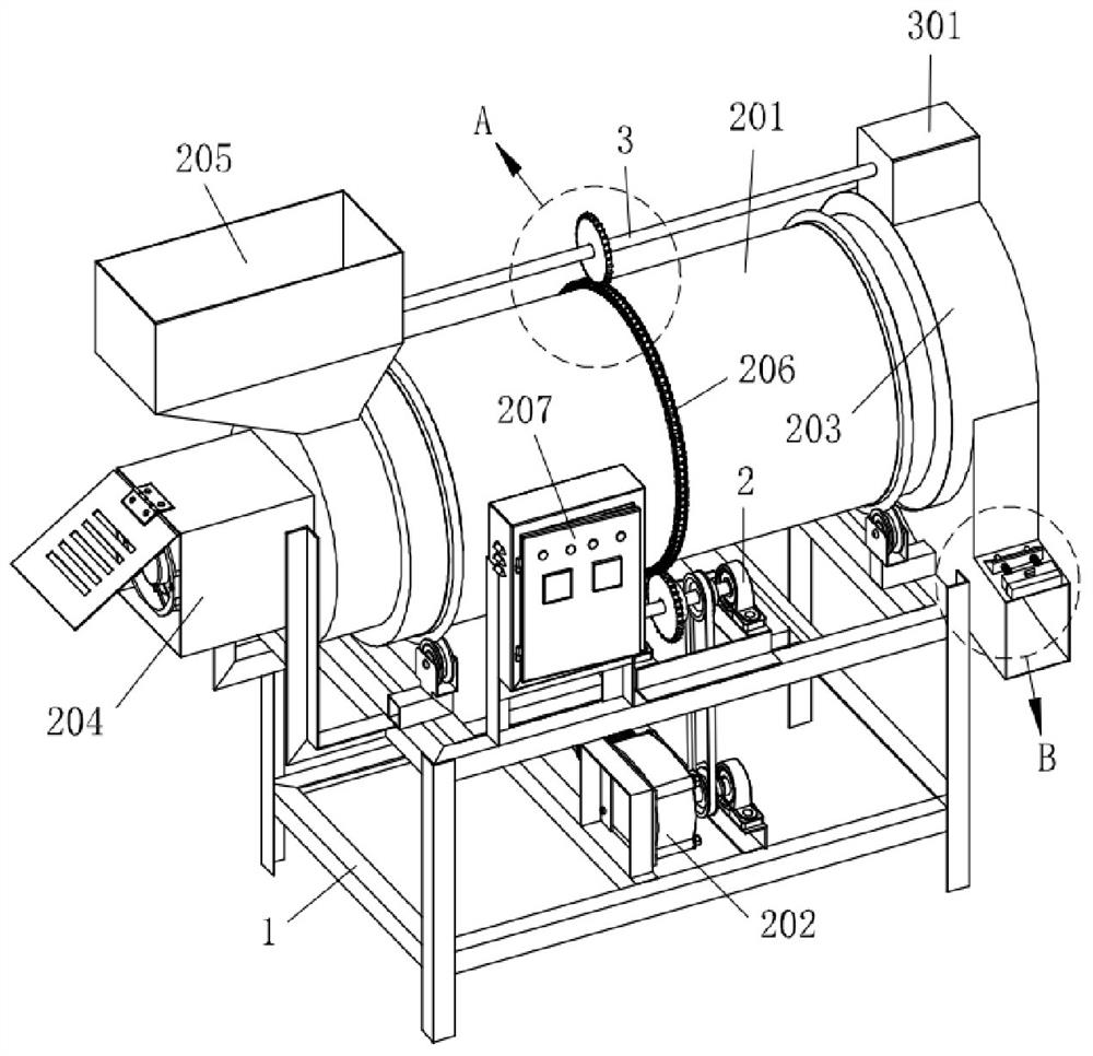 White carbon black processing and drying device