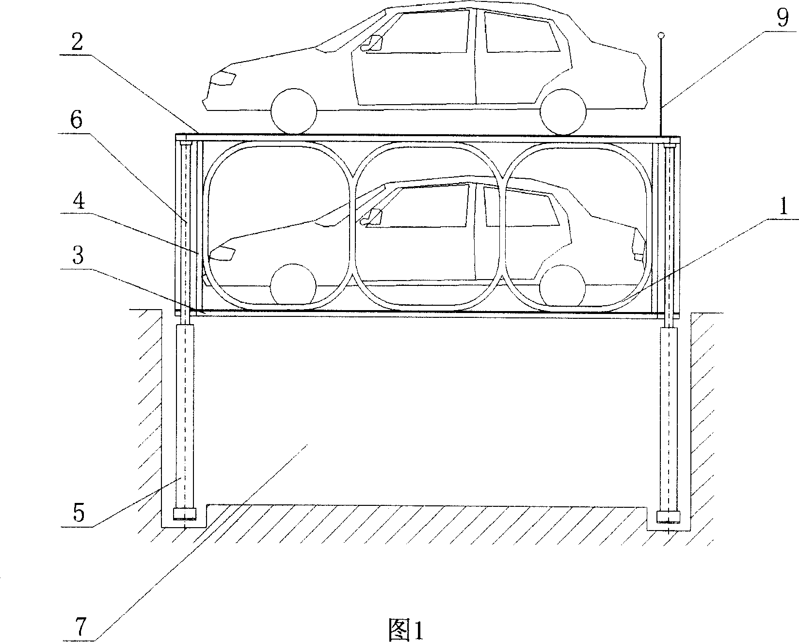 Hydraulic multistory parking platforms