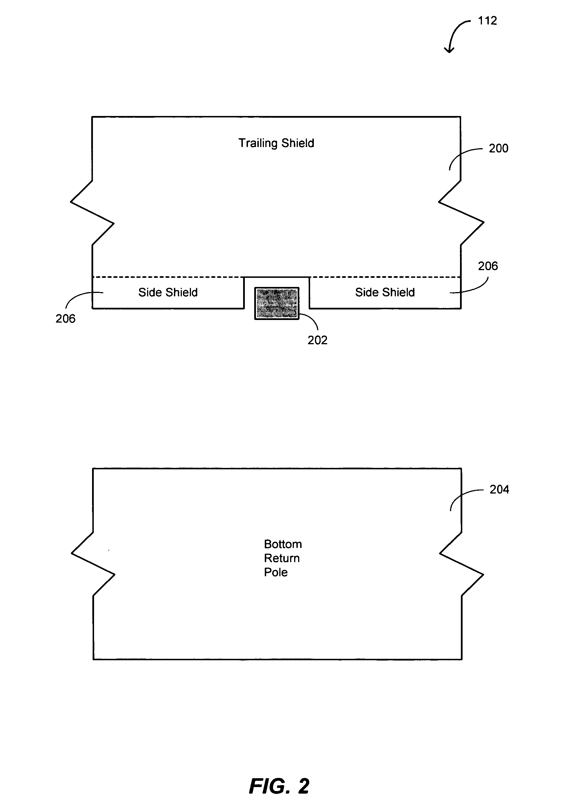 Perpendicular head with self-aligned notching trailing shield process