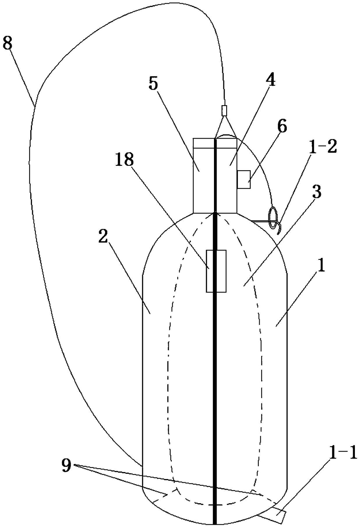 In-vitro amputated limb preservation bag capable of automatically releasing hydrogen ions