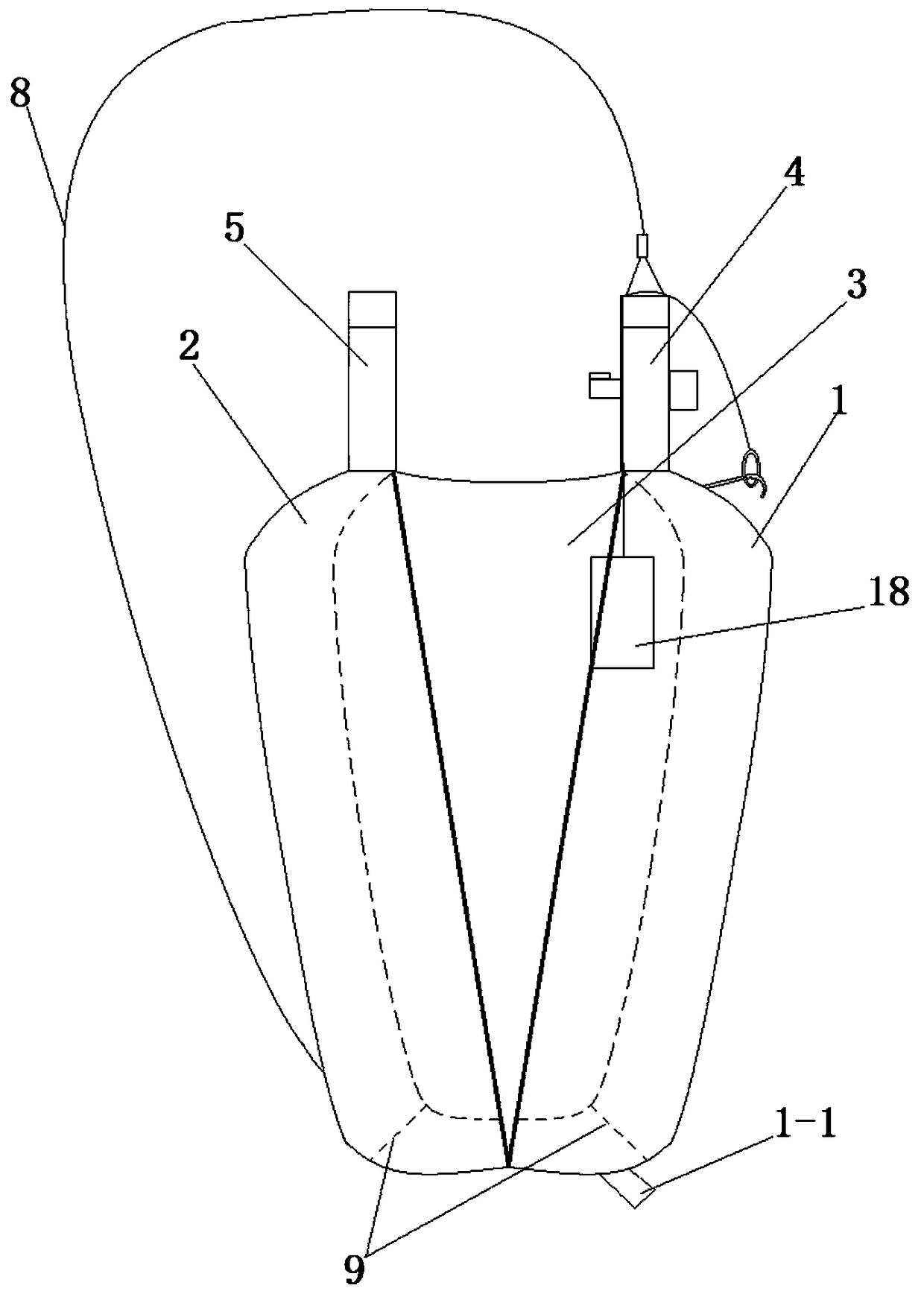 In-vitro amputated limb preservation bag capable of automatically releasing hydrogen ions