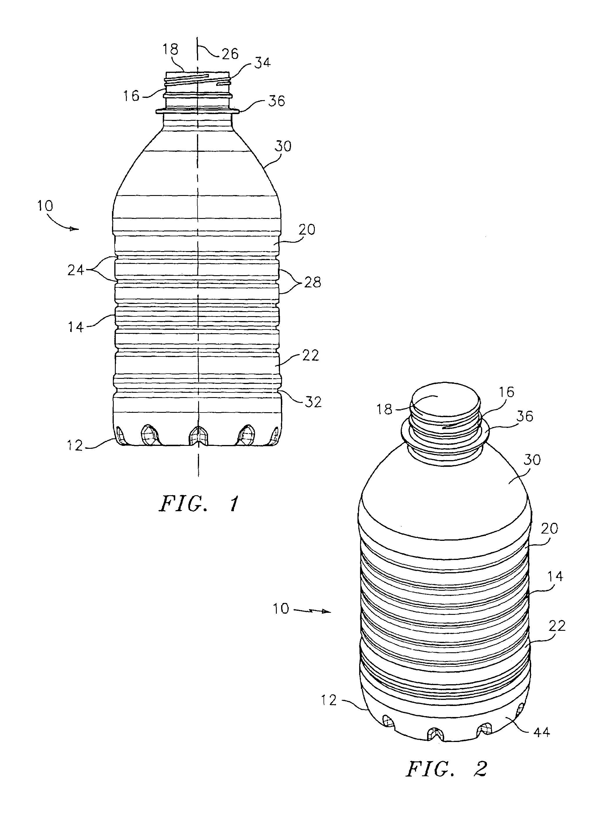 Plastic container with sidewall construction