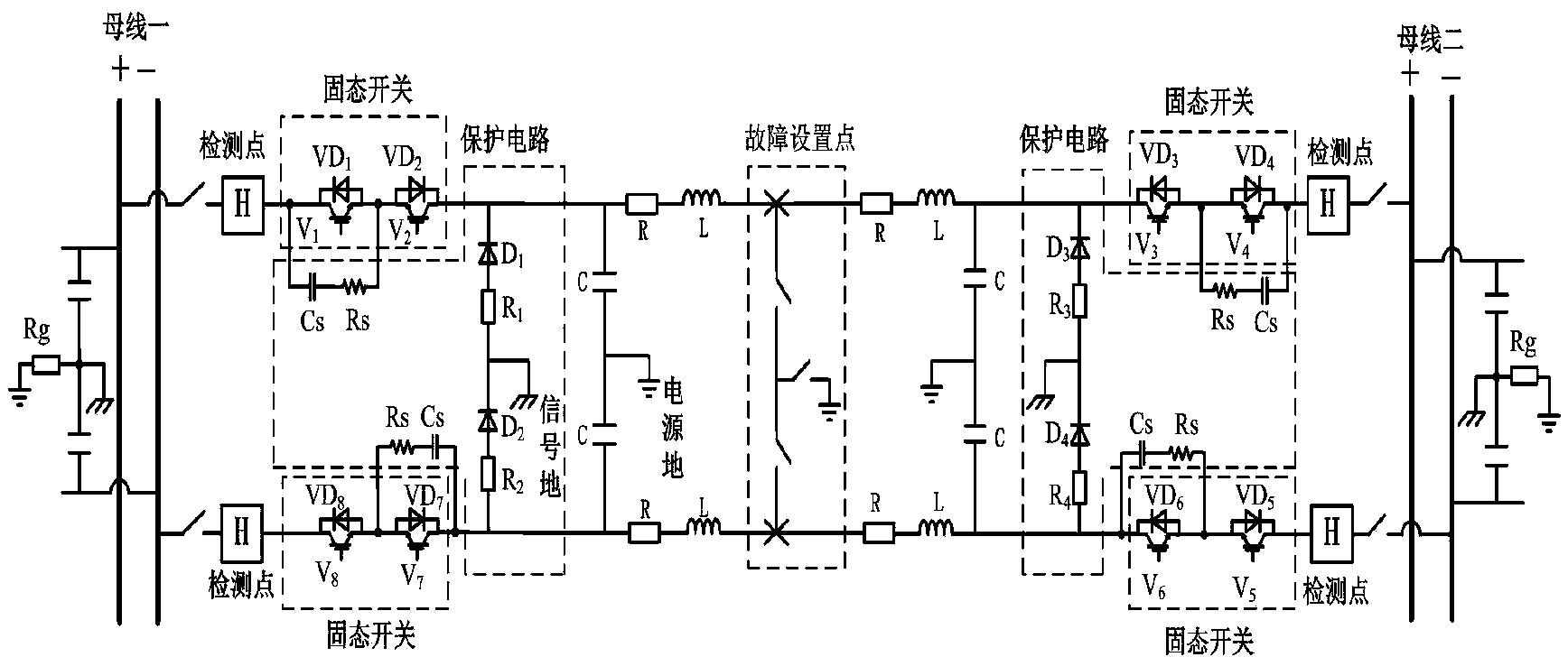 Short-circuit protection circuit and method of solid state electronic switch of direct current micro-grid