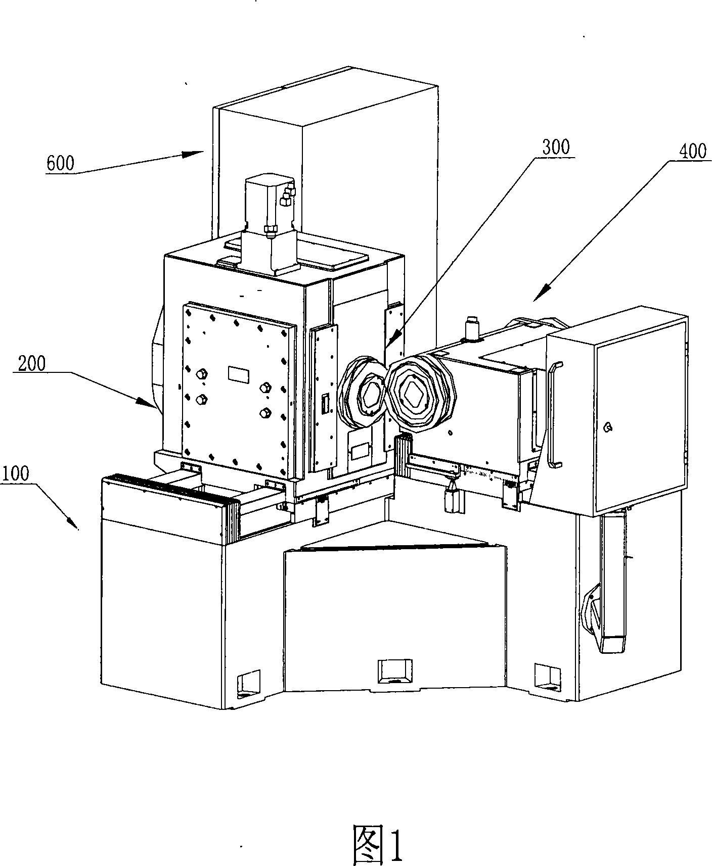 Numerical control bevel gear rolling inspection machine