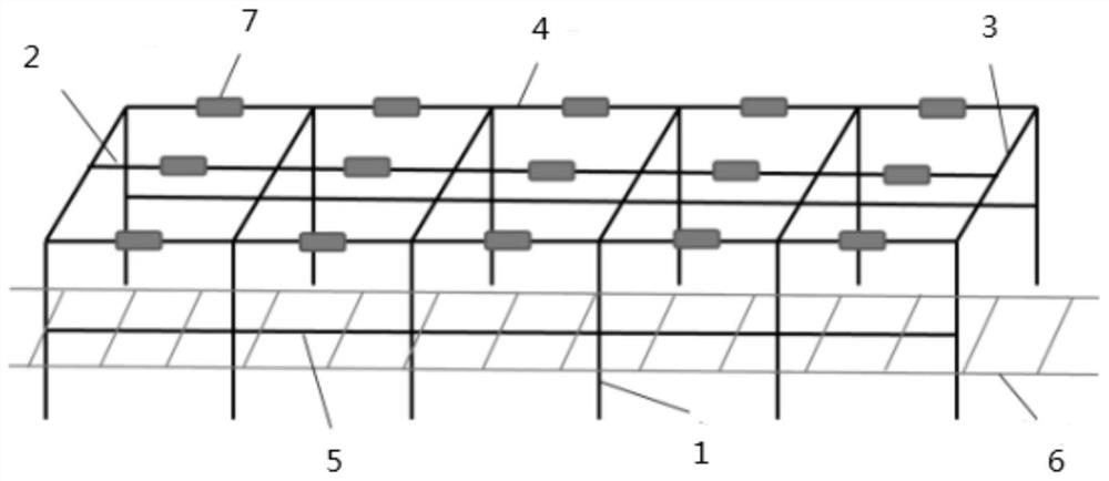 Steel structure protective shed tunnel for crossing section of high-voltage power line and railway