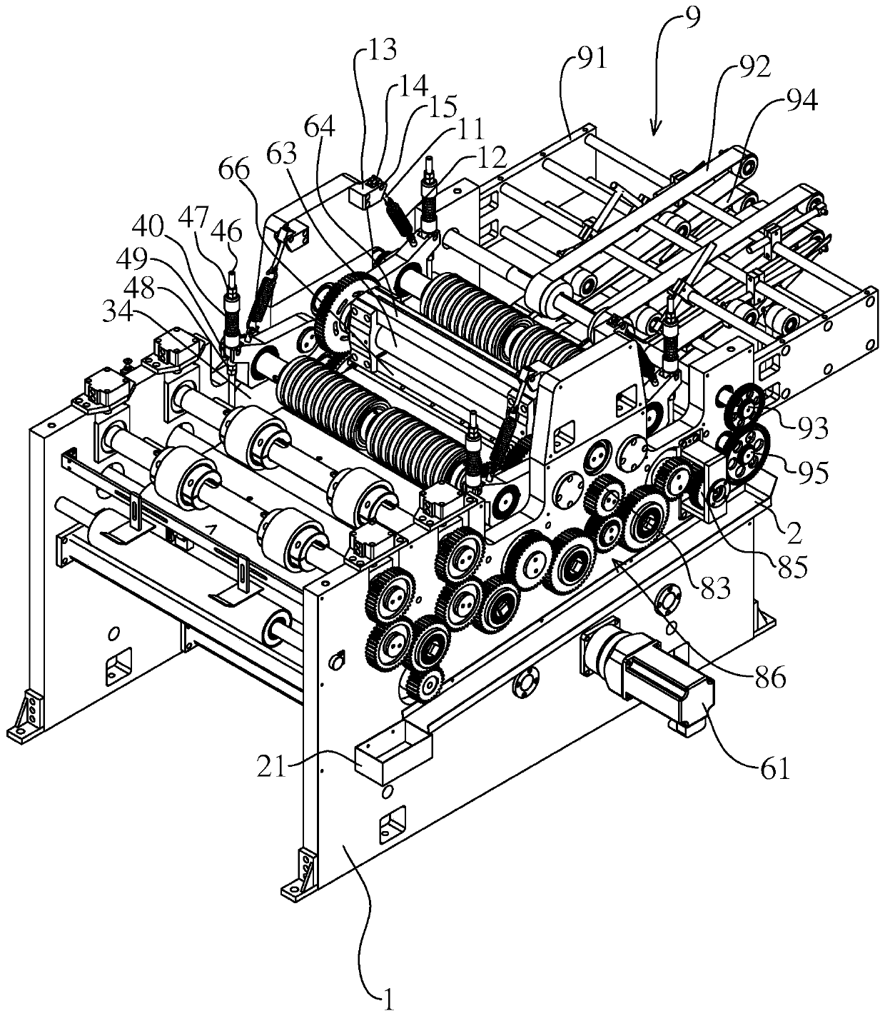 Paper bag barrel pull-apart device of barrel-making machine