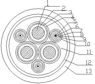 Composite type coal cutter cable with optical fiber and electric signal