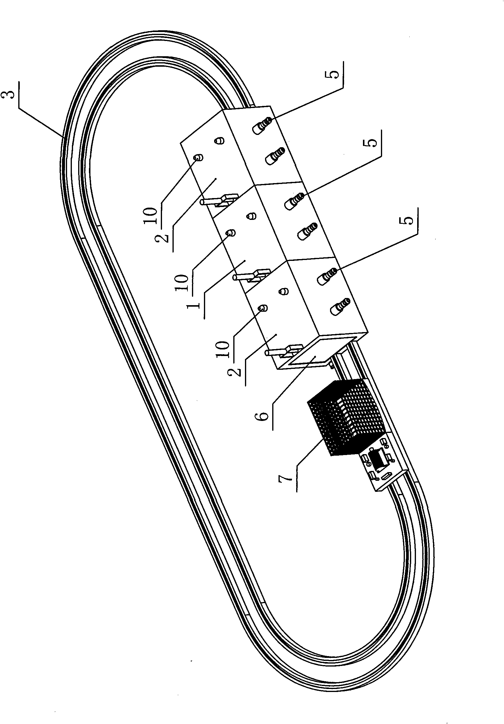 Intermittent hypoxia big and small mice feeding cabin of loop track type