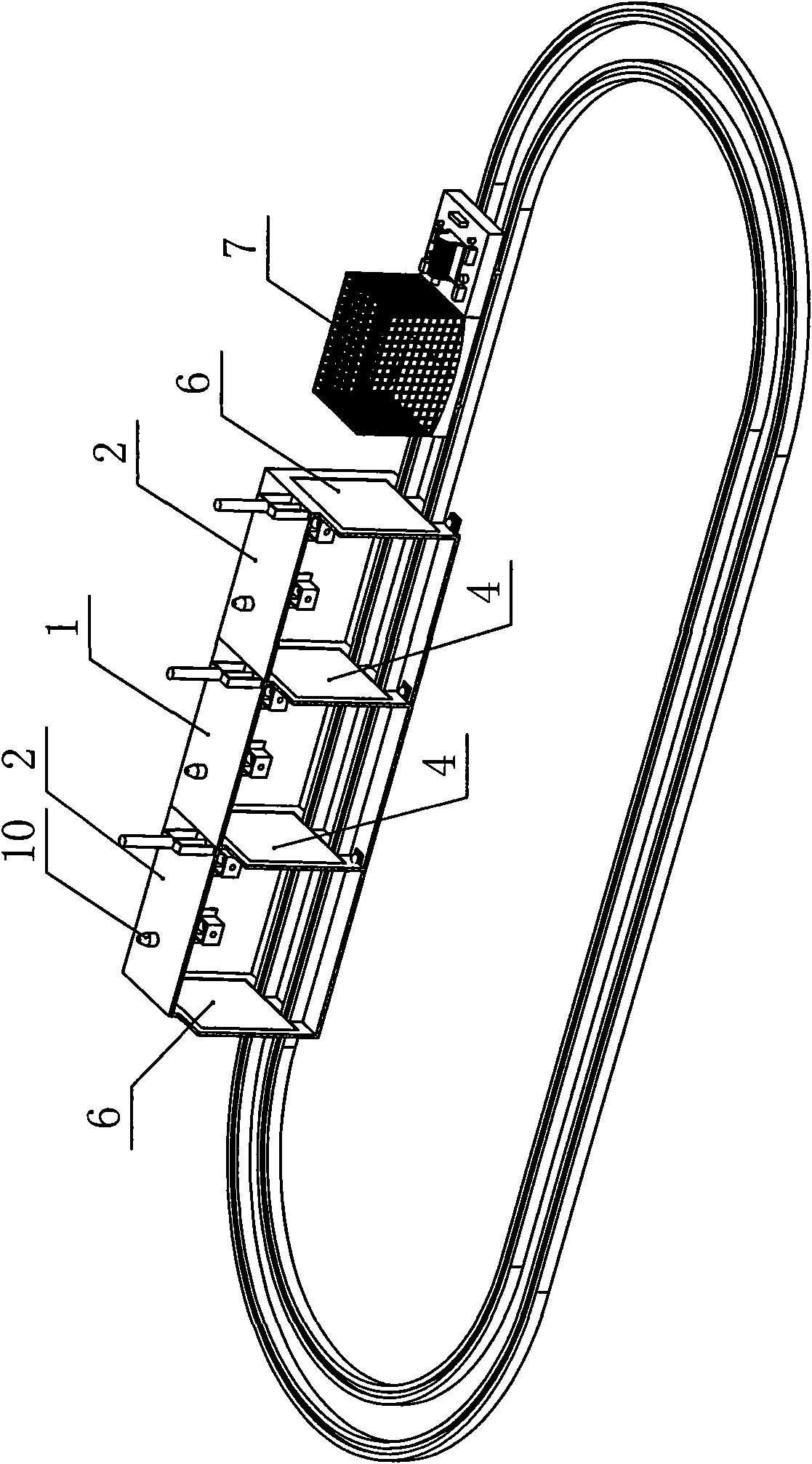 Intermittent hypoxia big and small mice feeding cabin of loop track type