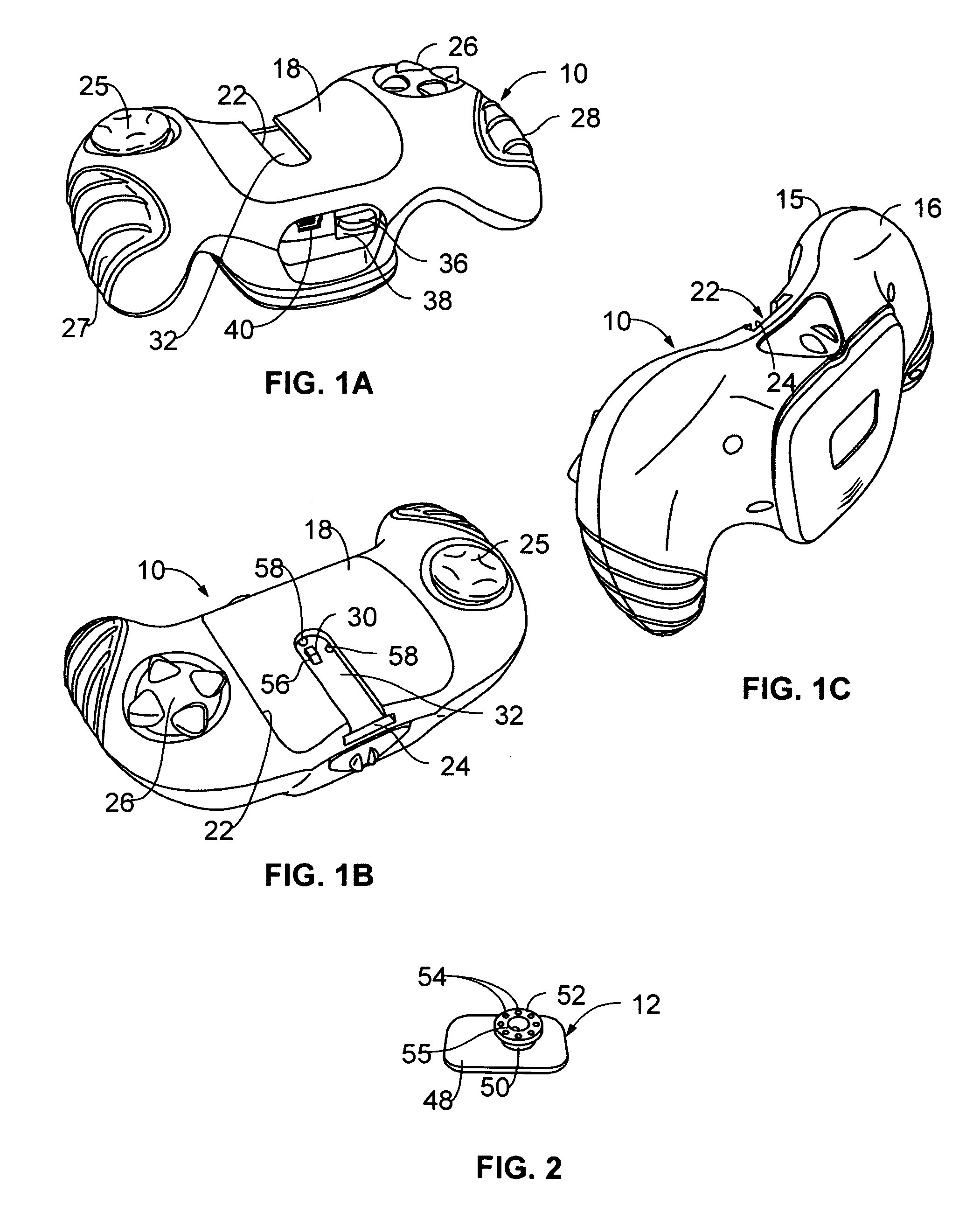 Game pad controller and system for portable communication device