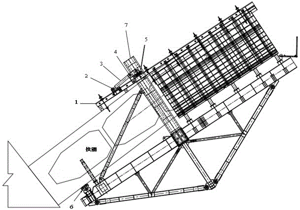 Travelling method of cantilever casting arch bridge hanging basket push-type tracked small tank