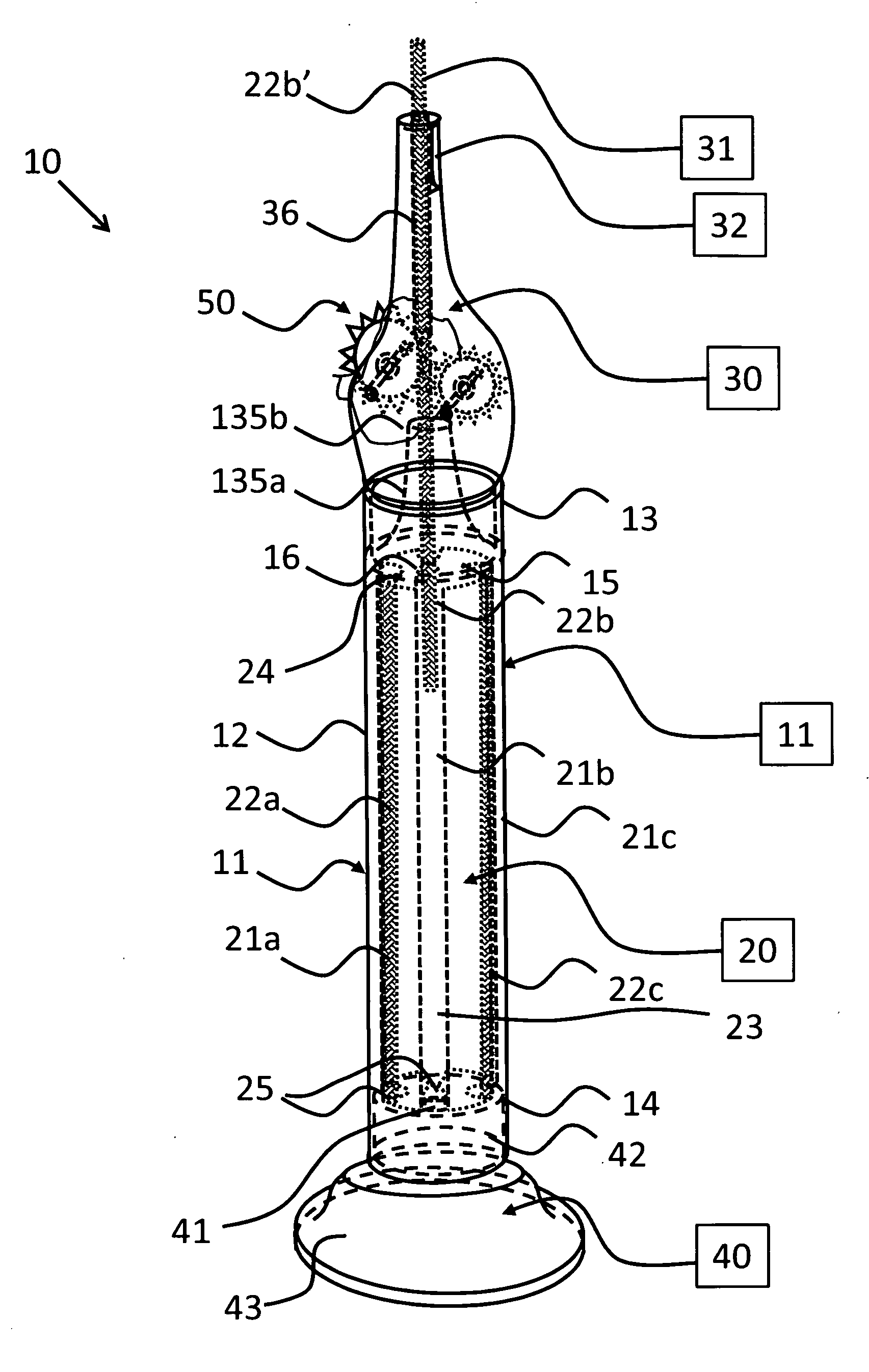 Continuous feed inter-dental brush assembly and device