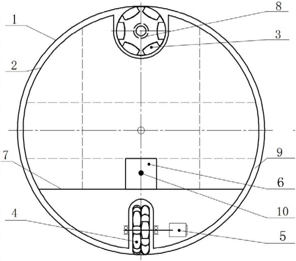 Spherical robot driven by orthogonal-position double omnidirectional wheels