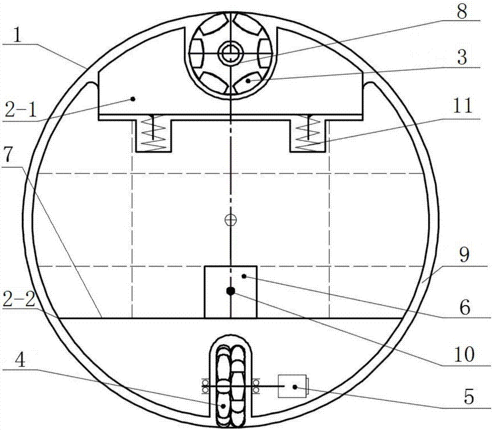 Spherical robot driven by orthogonal-position double omnidirectional wheels